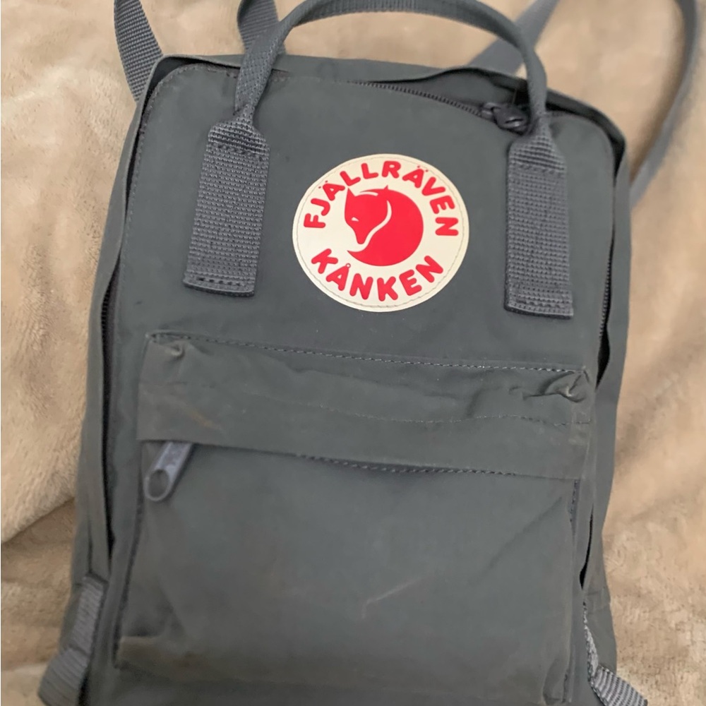 Fjallraven Mini Gray Backpack with Adjustable Straps